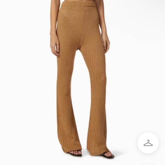 NWT Savannah Morrow Halle Open Pointelle Knit Pant In Almond XL - Picture 3 of 7